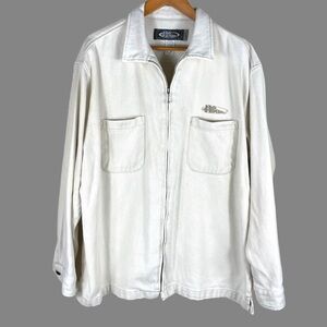 "NO FEAR" Vintage Y2K Heavy 100% Cotton Front Zipper Closure Long Sleeve Large